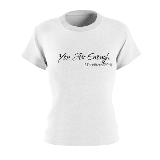 Women's Cut & Sew Tee - You Are Enough 2 Corinthians 12:9-10 - Inspirational Faith Shirt