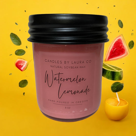 Candles, Candles by Laura Soy Wax Jar Candle, Watermelon Lemonade - 8oz