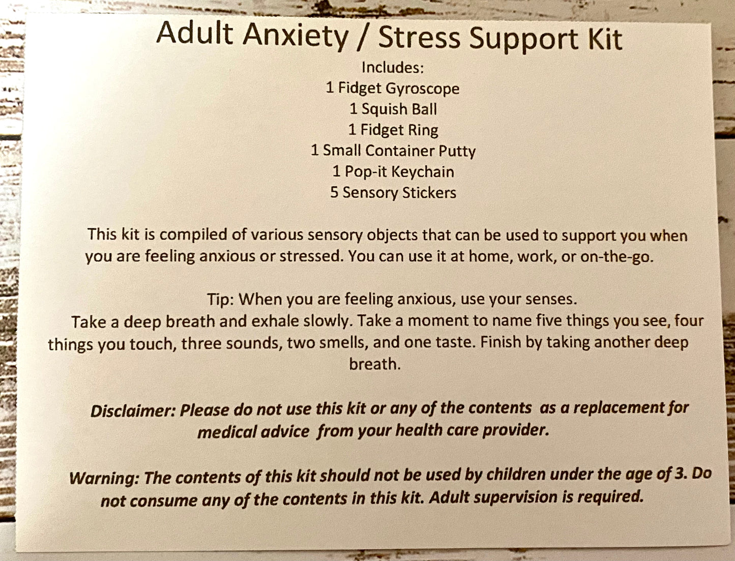 Anxiety Stress Support Kit, Adult - 1 Ct