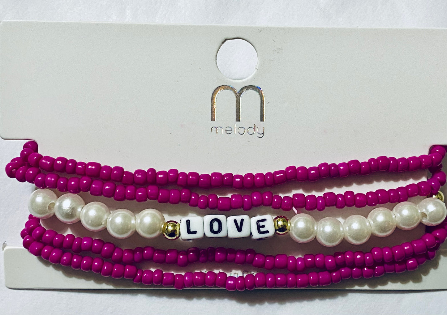 Accessories, Melody Love Bead and Pearl Inspirational Bracelet - 1 ct