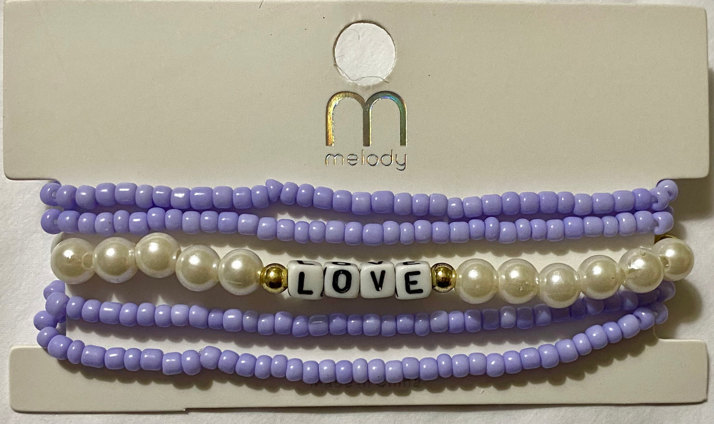 Accessories, Melody Love Bead and Pearl Inspirational Bracelet - 1 ct