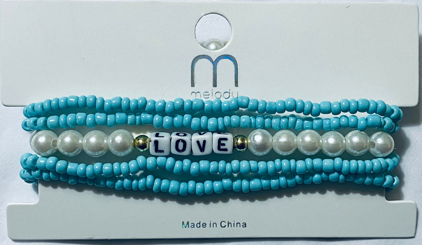 Accessories, Melody Love Bead and Pearl Inspirational Bracelet - 1 ct