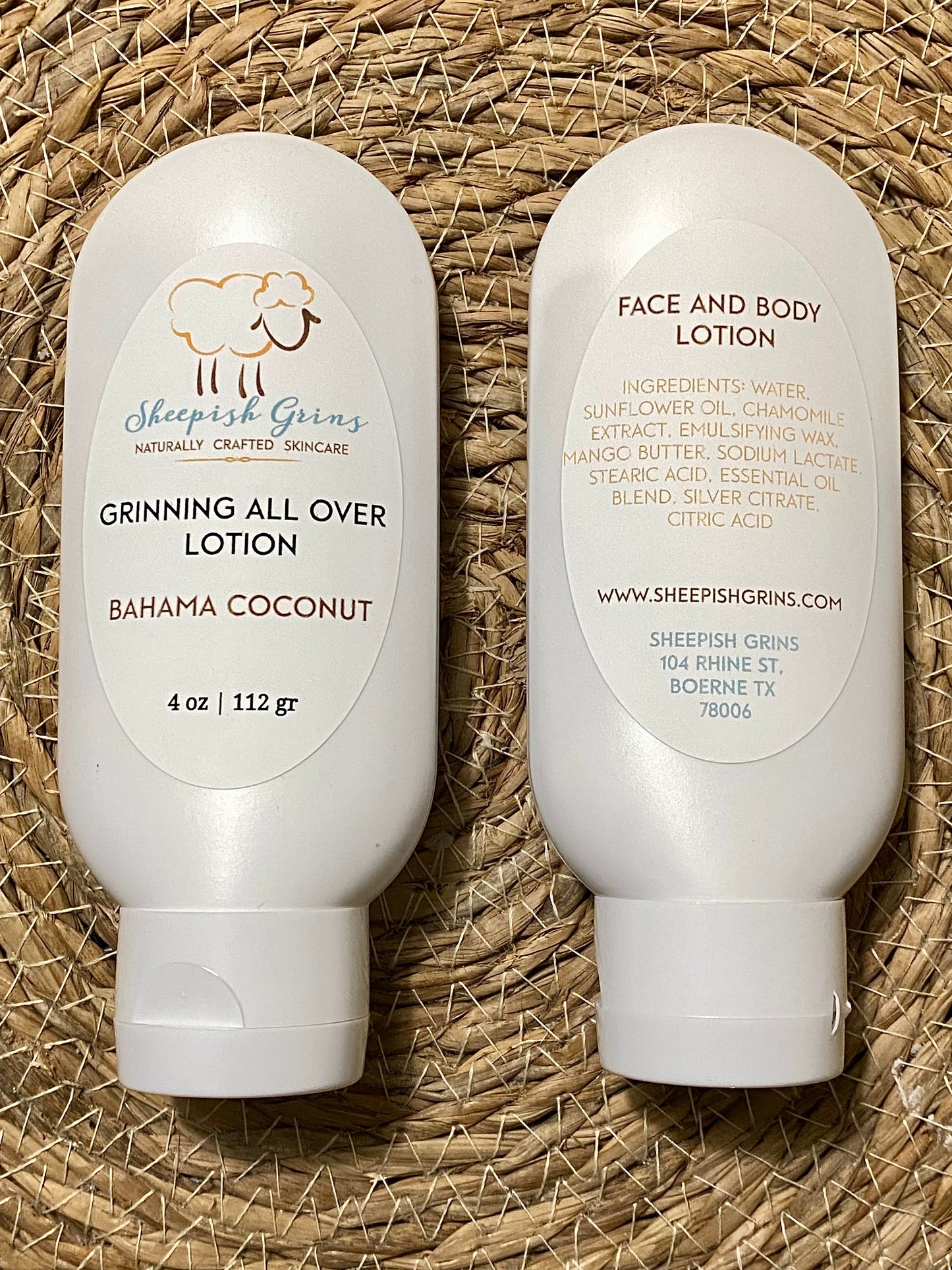 Lotion, Face and Body Lotion, Sheepish Grins Grinning All Over Lotion - 4 oz