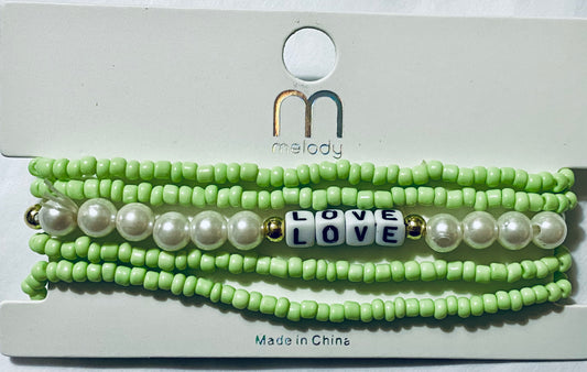 Accessories, Melody Love Bead and Pearl Inspirational Bracelet - 1 ct