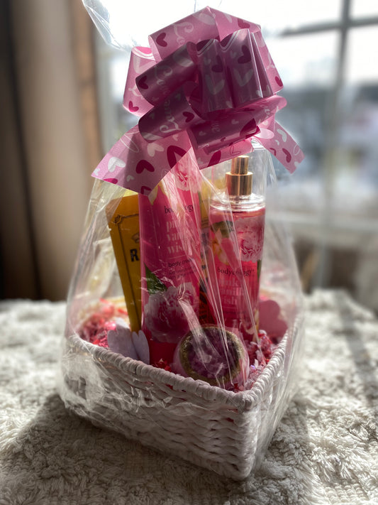 Gift Basket, Valentine Gift Basket, Pink Vanilla Wish