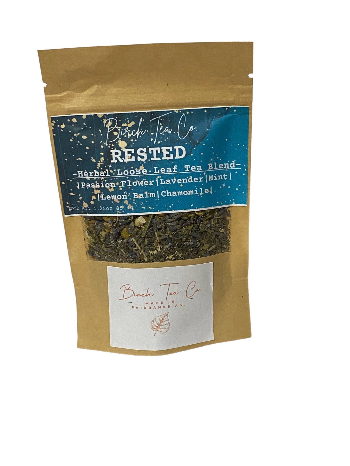 Tea, Birch Tea Co. Herbal Loose Leaf Tea Blend, Rested - 1.25oz