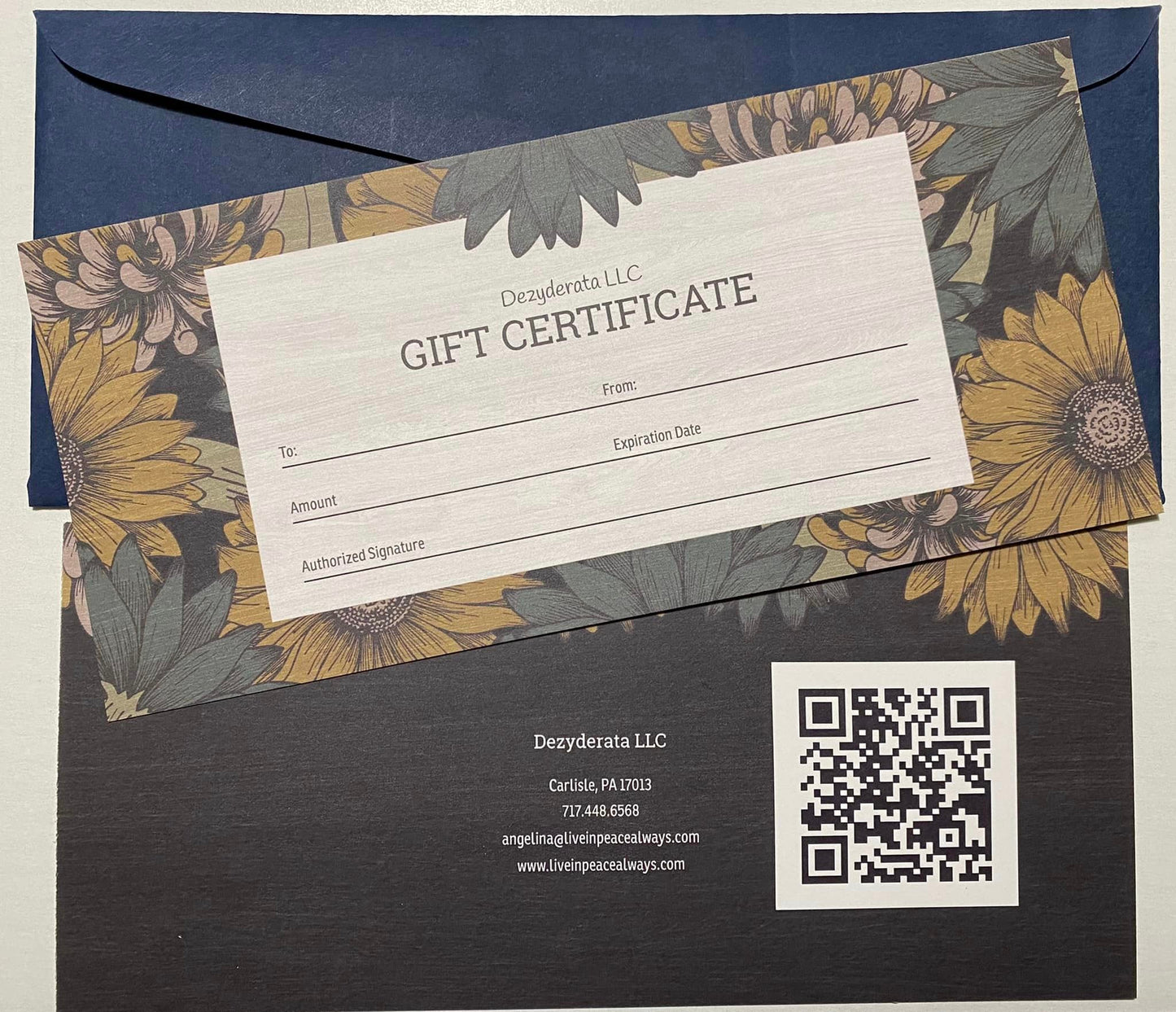 Gift Certificate (Dezyderata LLC), Various Denominations (Paper) - 1ct