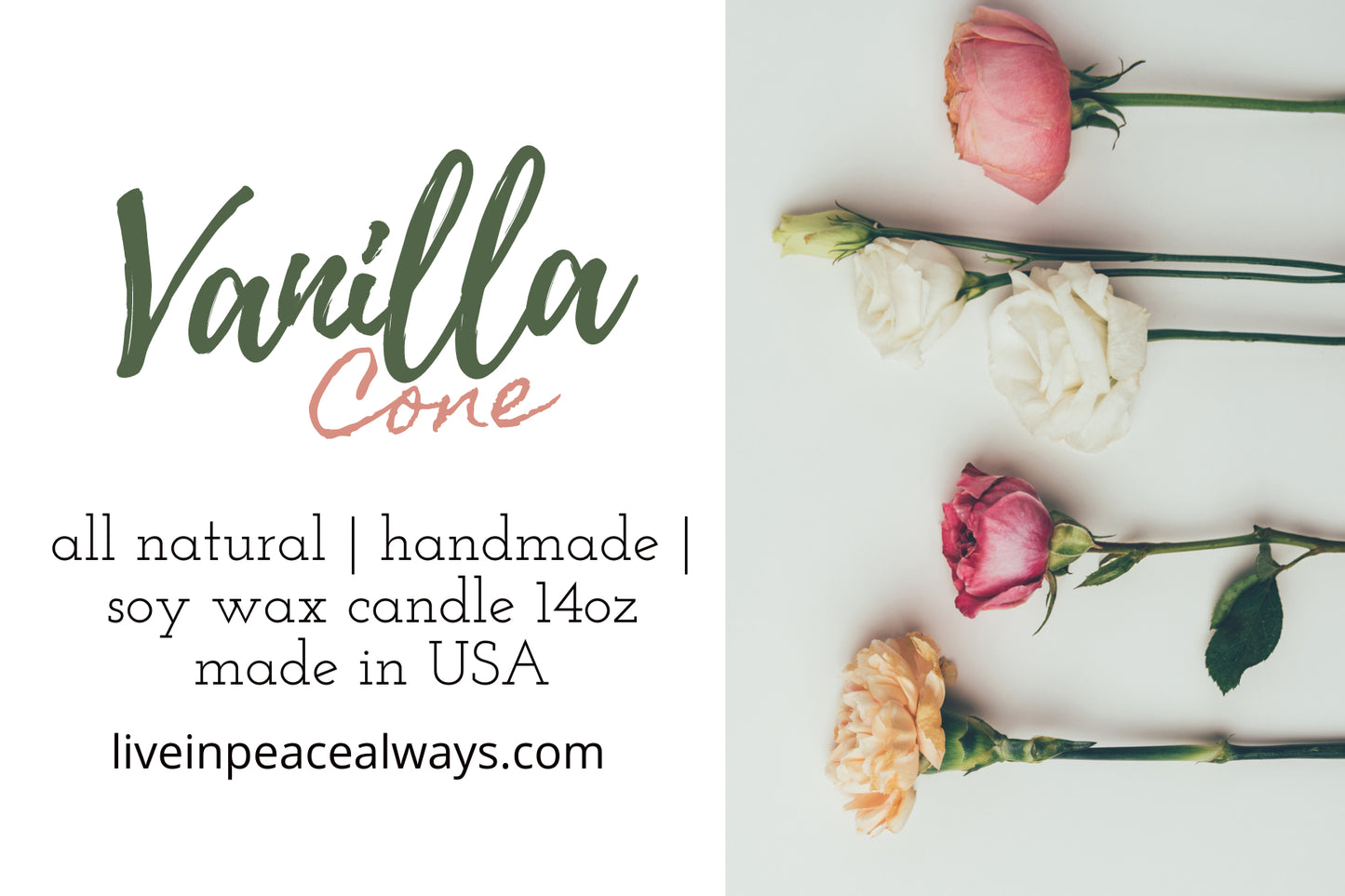 Candles, 3-wick Soy Blend Wax Candle, Vanilla Cone Scent - 14oz