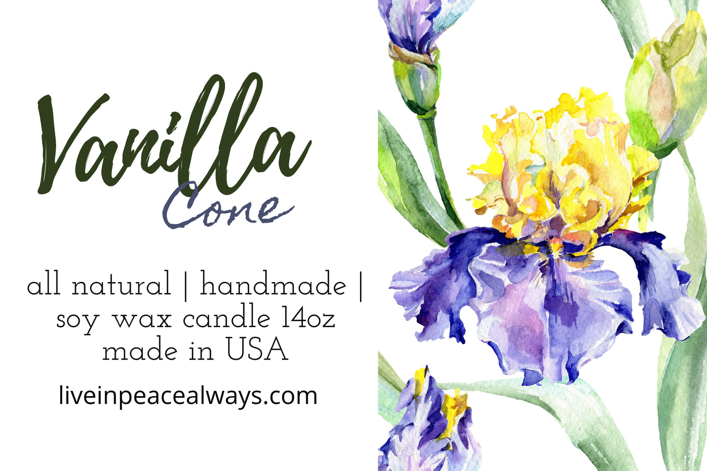 Candles, 3-wick Soy Blend Wax Candle, Vanilla Cone Scent - 14oz