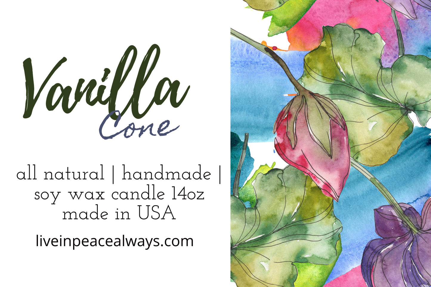 Candles, 3-wick Soy Blend Wax Candle, Vanilla Cone Scent - 14oz