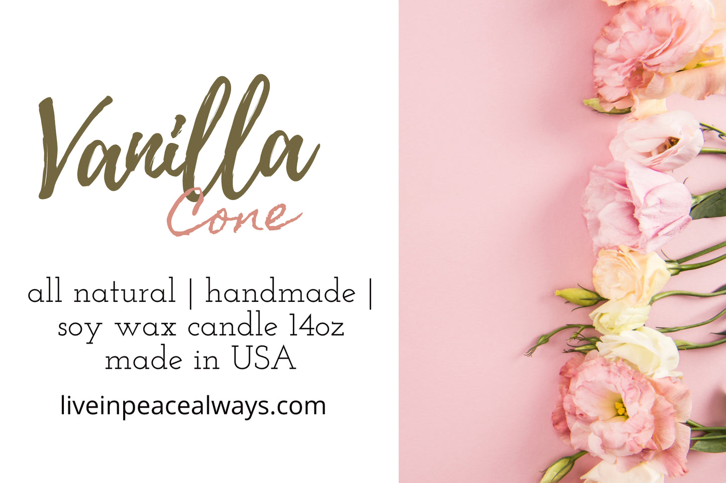 Candles, 3-wick Soy Blend Wax Candle, Vanilla Cone Scent - 14oz