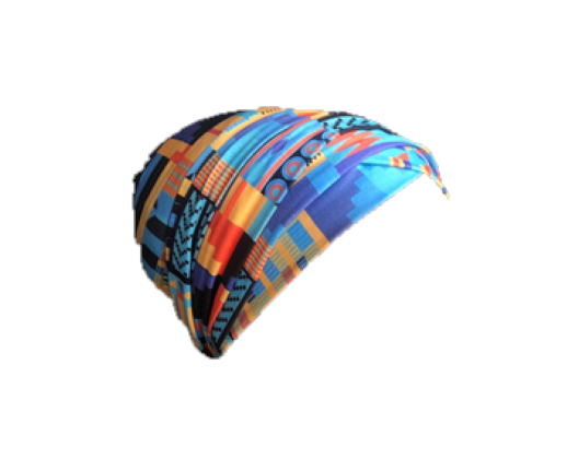 Headwear, Pre-Tied Headwrap, African Print Turban, Teal Ankara - 1 count