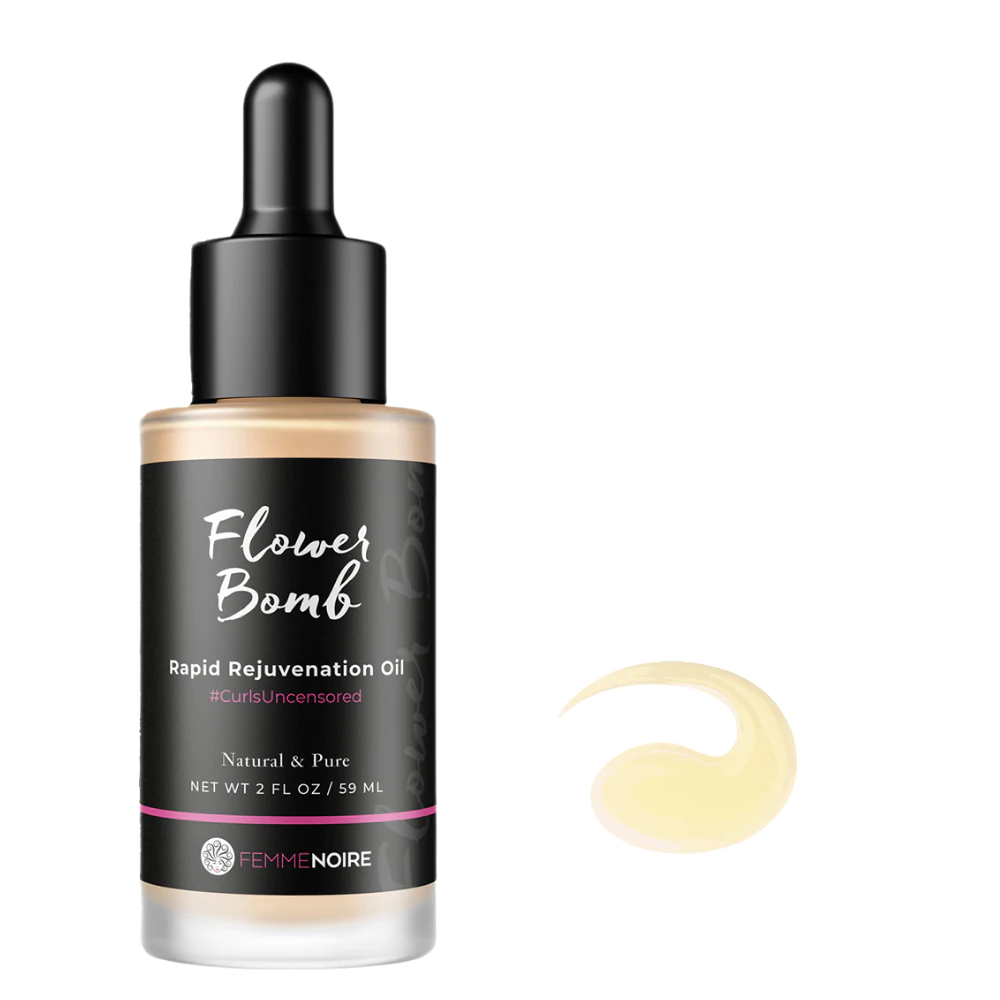 Cuidado del cabello étnico, aceite de rejuvenecimiento rápido Flower Bomb - 2 oz