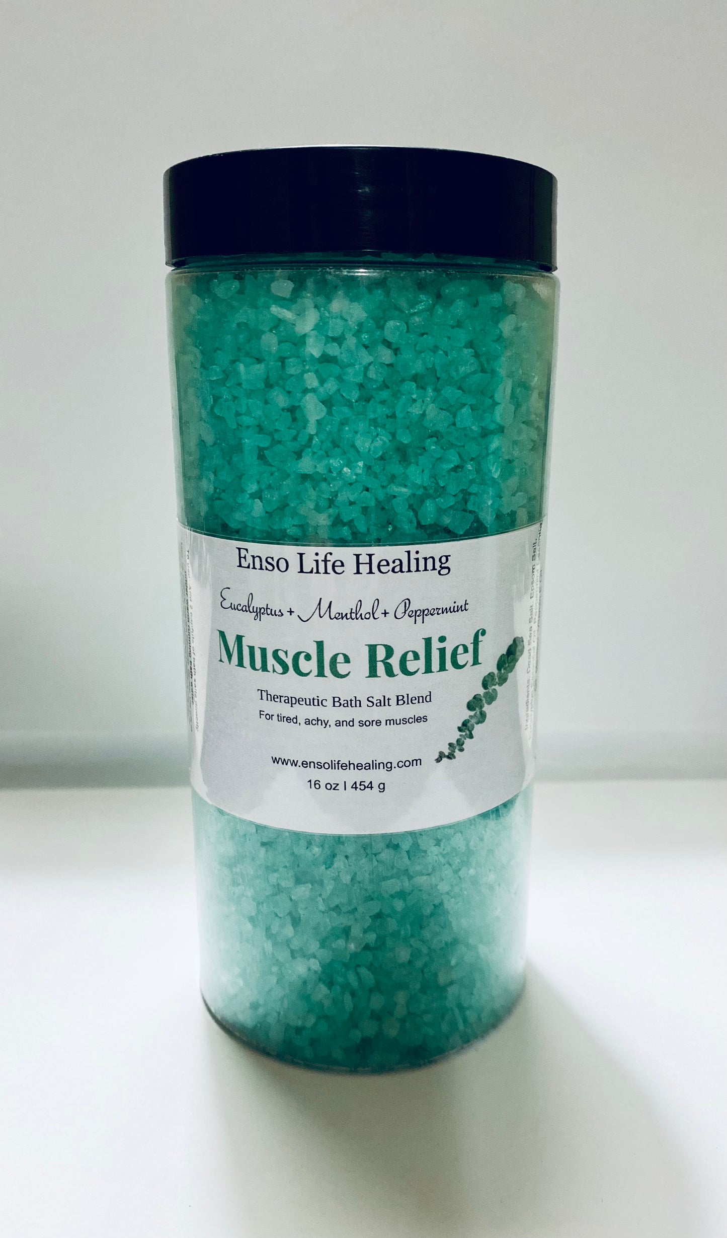 Sal de baño, mezcla de sal de baño terapéutica para alivio muscular curativo Enso Life - 16 oz